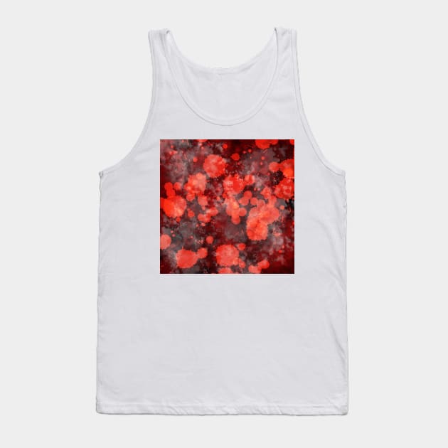 Floral Splash - Abstract in Red and Black Tank Top by Krusty